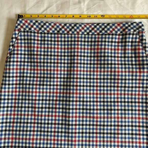Talbots Women's Skirt 14P Red White Blue/Black Striped A-Line Lined Side Zipper. - Picture 3 of 8